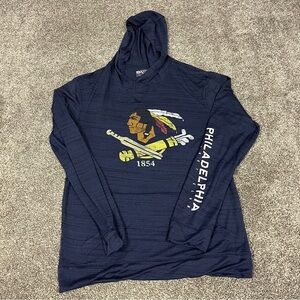 Level Wear X Philadelphia Cricket Club Hoodie Short - Blue Size Small